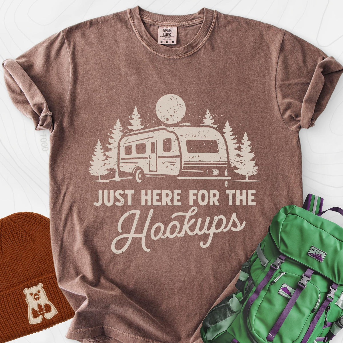 Here for the Hookups T-Shirt Gift For Hiker