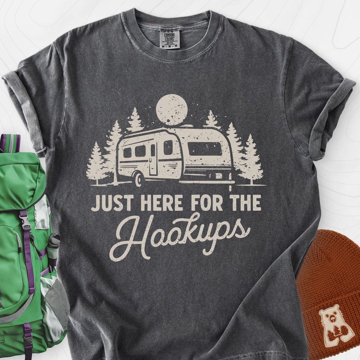 Here for the Hookups T-Shirt Gift For Hiker