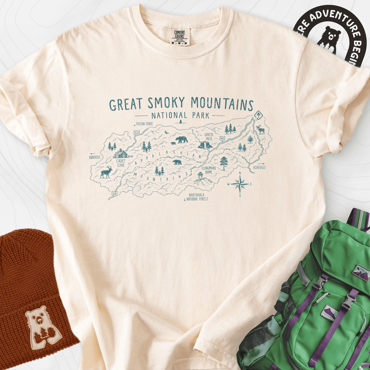 Smoky Mountains Explorer T-Shirt Gift For Hiker