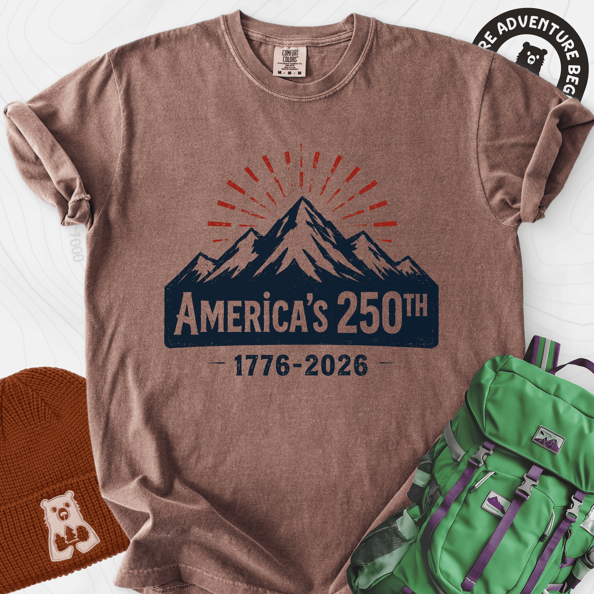 Mountain 250th T-Shirt Gift For Hiker