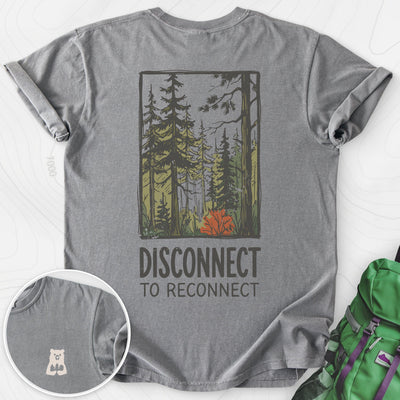 Disconnect Forest Back Print T-shirt Gift For Hiker
