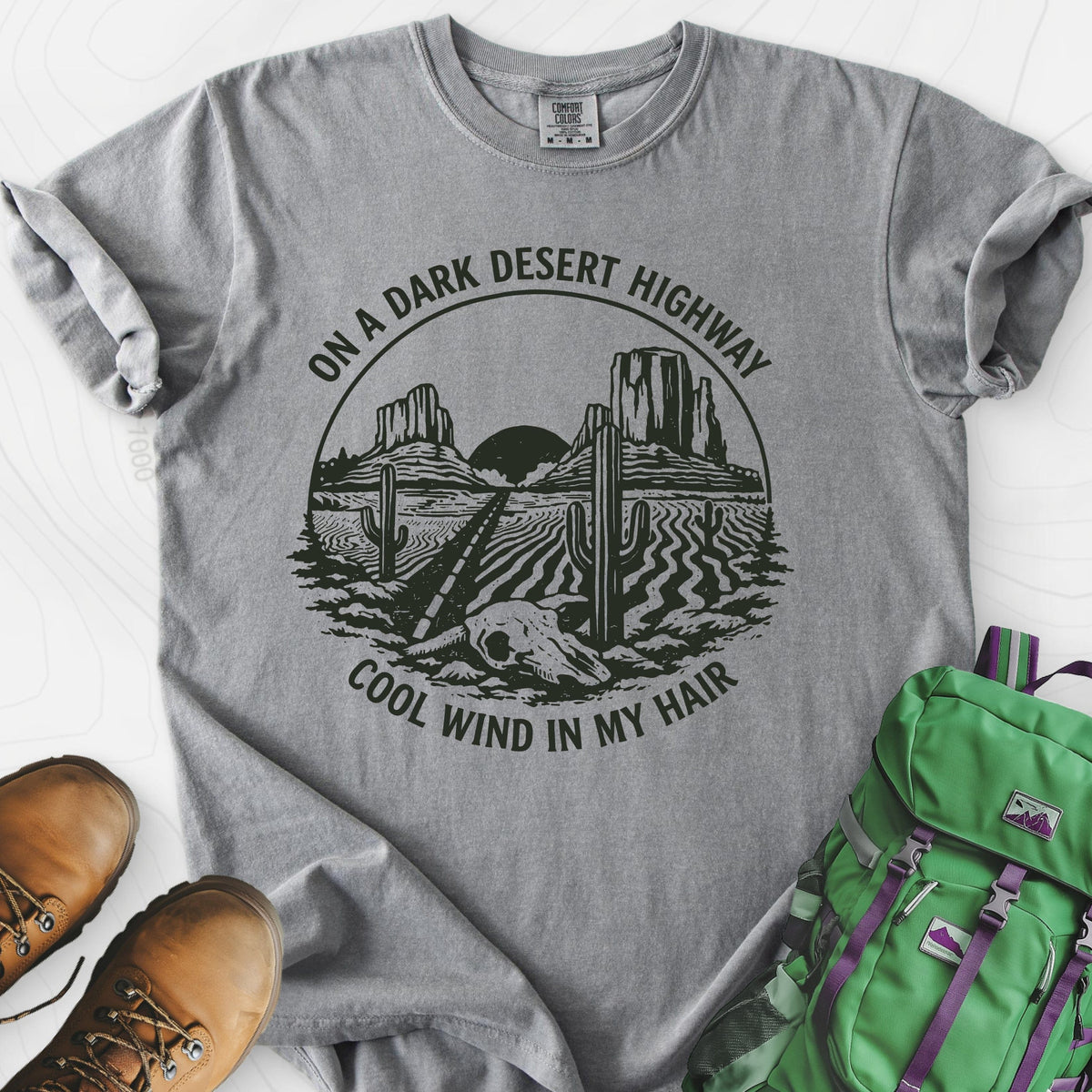 Dark Desert Highway T-Shirt Gift For Hiker