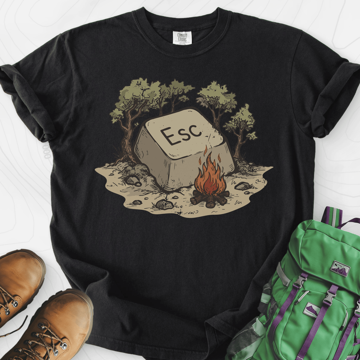 ESC Campfire T-Shirt Gift For Hiker
