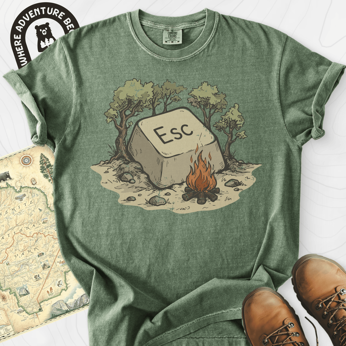 ESC Campfire T-Shirt Gift For Hiker