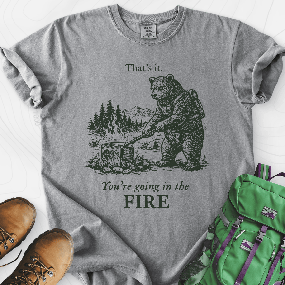 Generator in the Fire T-Shirt Gift For Hiker
