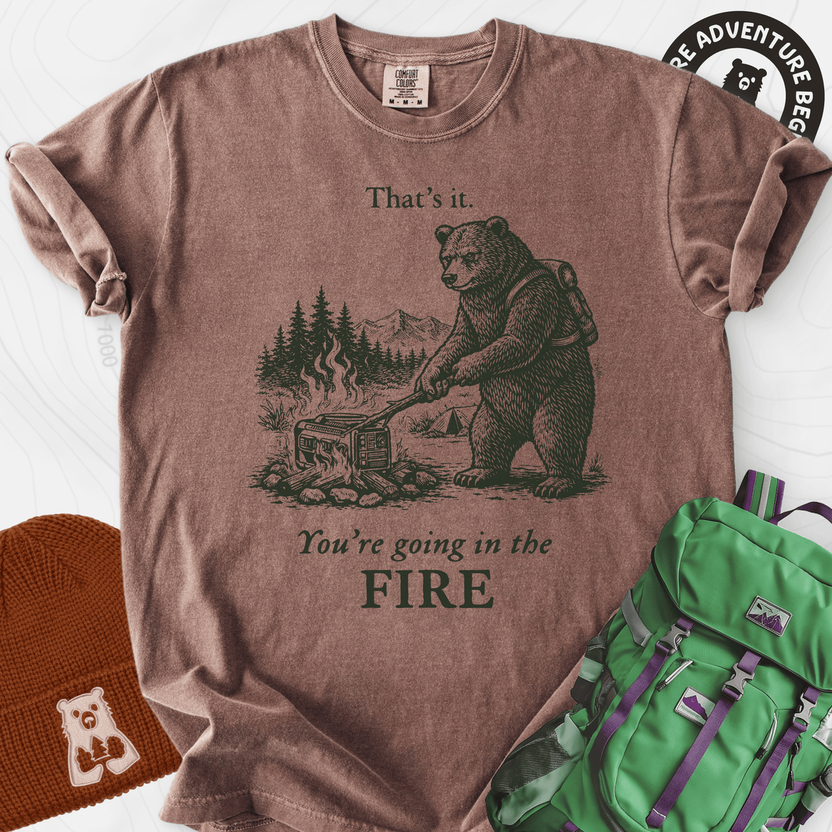 Generator in the Fire T-Shirt Gift For Hiker