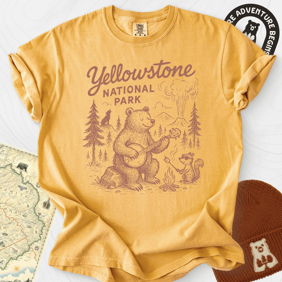 Yellowstone Campfire T-Shirt Gift For Hiker