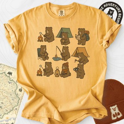 Camp Bear Crew T-Shirt Gift For Hiker