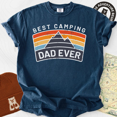 Best Camping Dad Ever T-Shirt Gift For Hiker