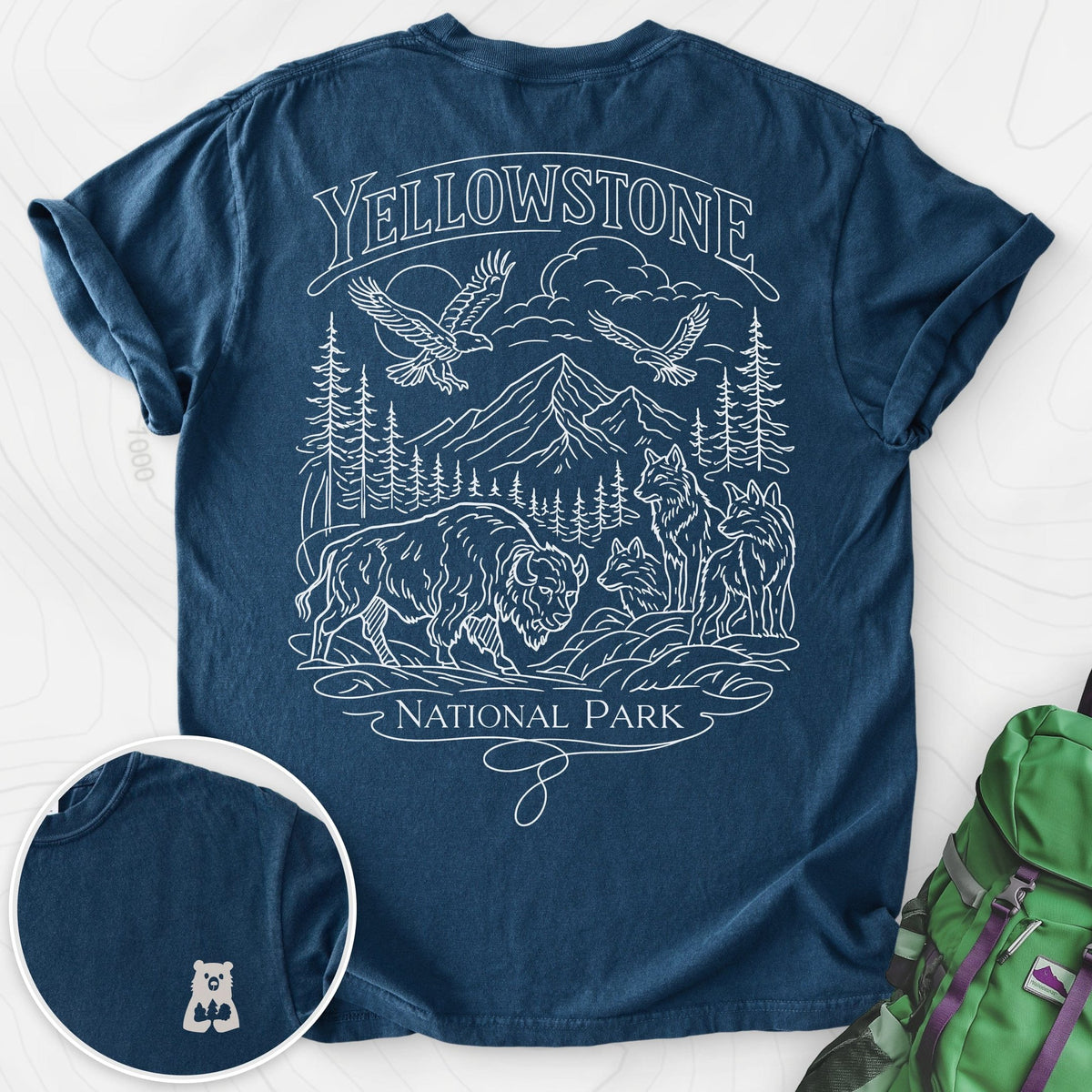 Yellowstone Back Print T-shirt Gift For Hiker