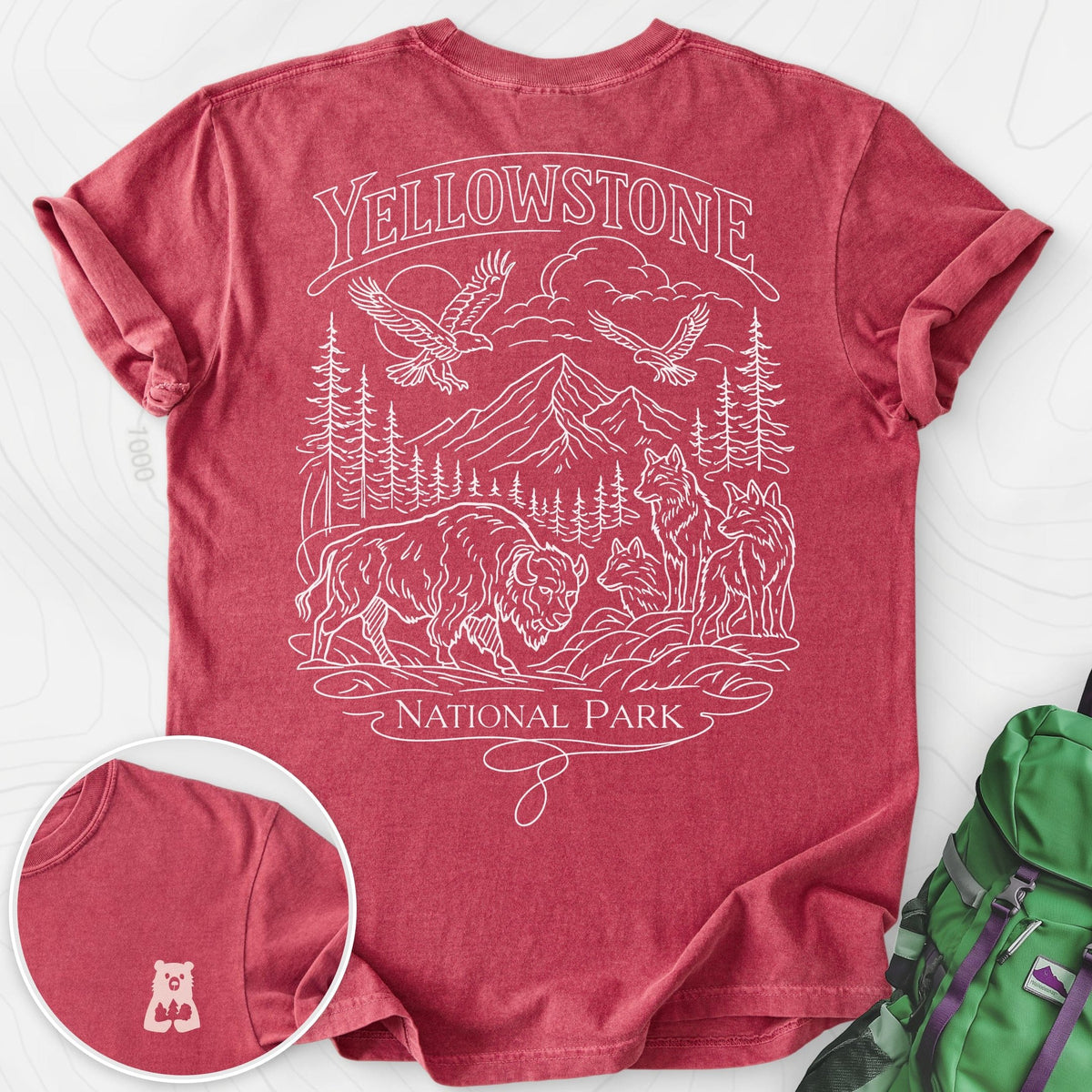 Yellowstone Back Print T-shirt Gift For Hiker
