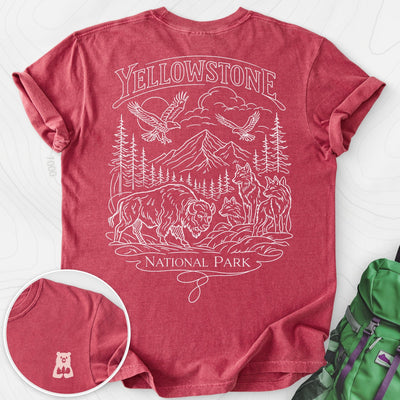 Yellowstone Back Print T-shirt Gift For Hiker