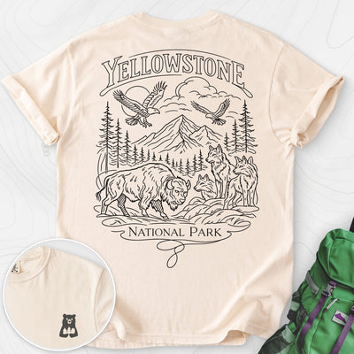 Yellowstone Back Print T-shirt Gift For Hiker