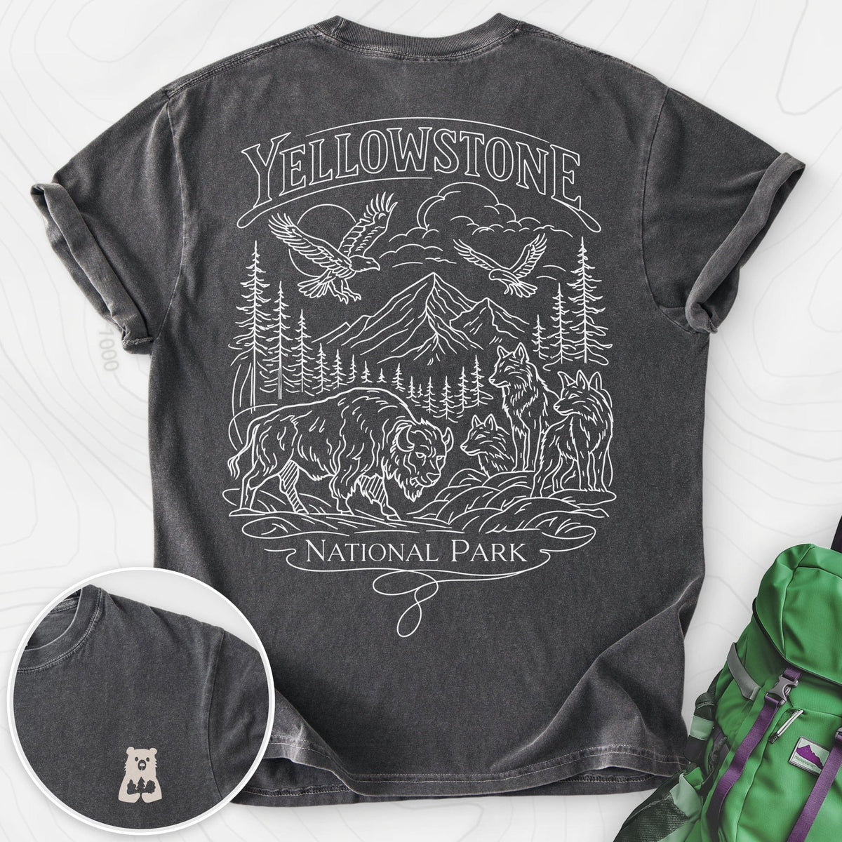 Yellowstone Back Print T-shirt Gift For Hiker
