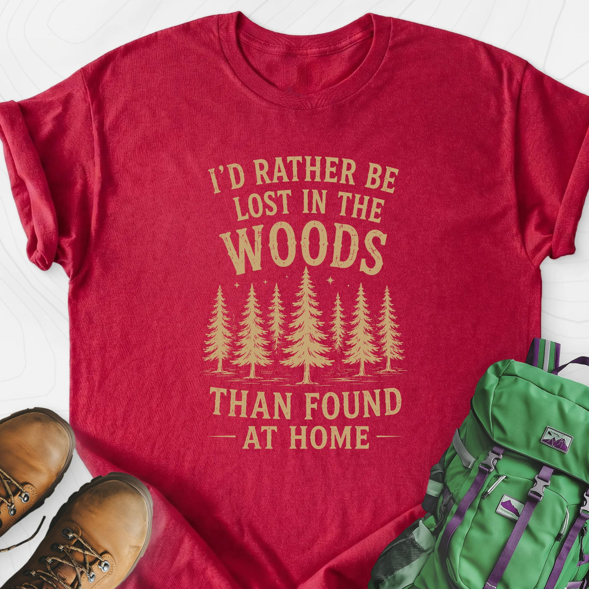 Lost in the Woods Lightweight T-Shirt Gift For Hiker