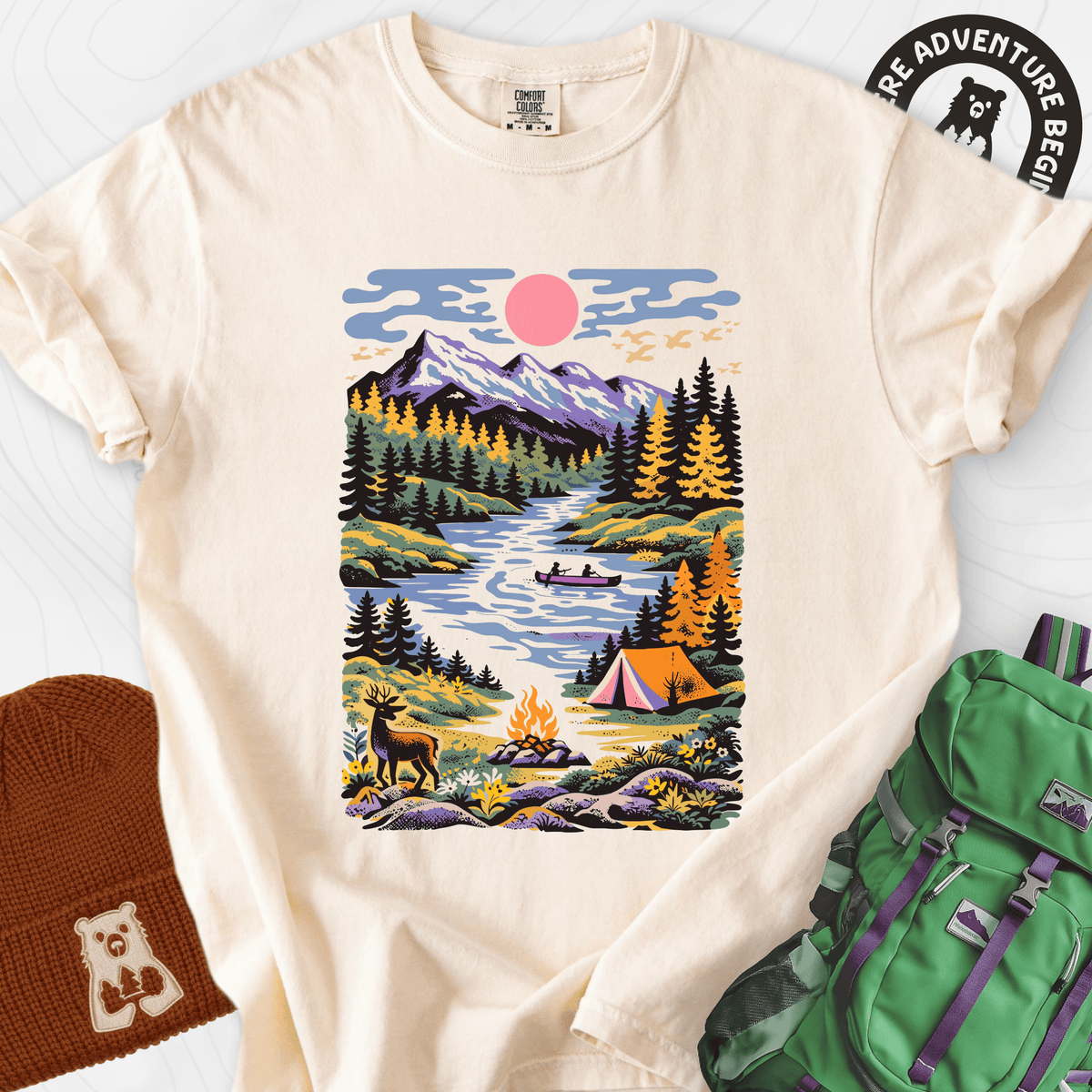 Wilderness Canoe T-Shirt Gift For Hiker
