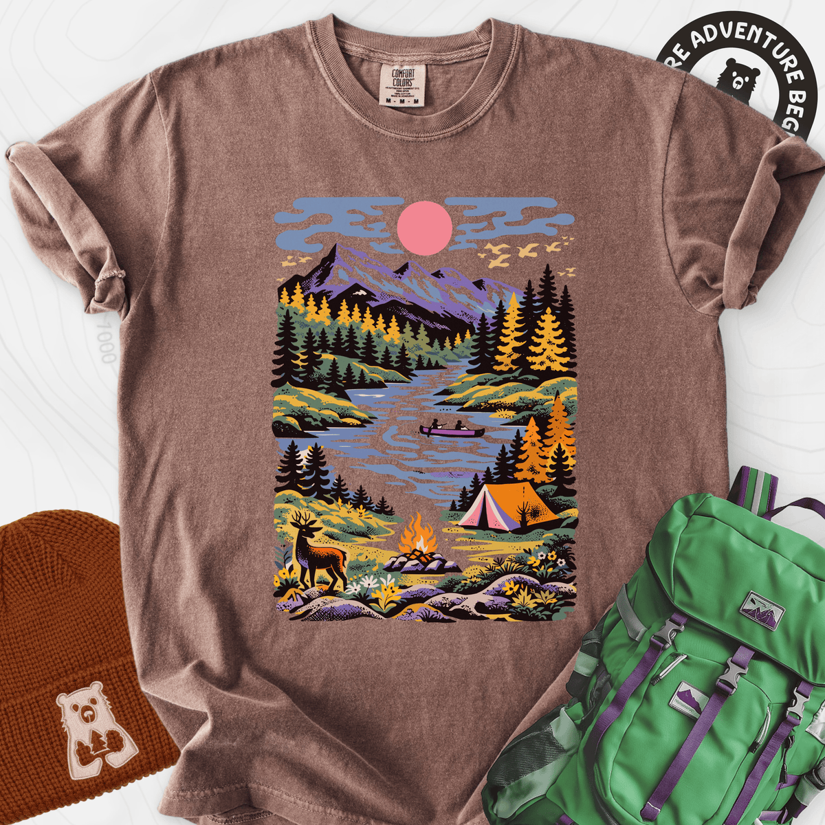 Wilderness Canoe T-Shirt Gift For Hiker