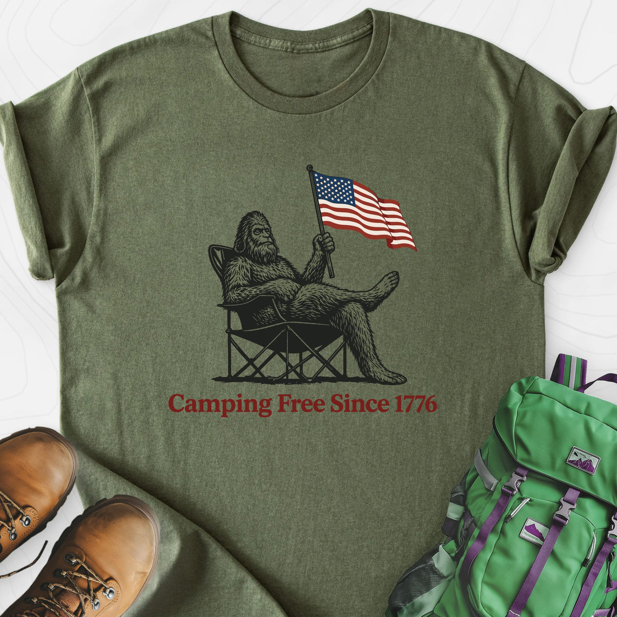 Camping Free Lightweight T-Shirt Gift For Hiker