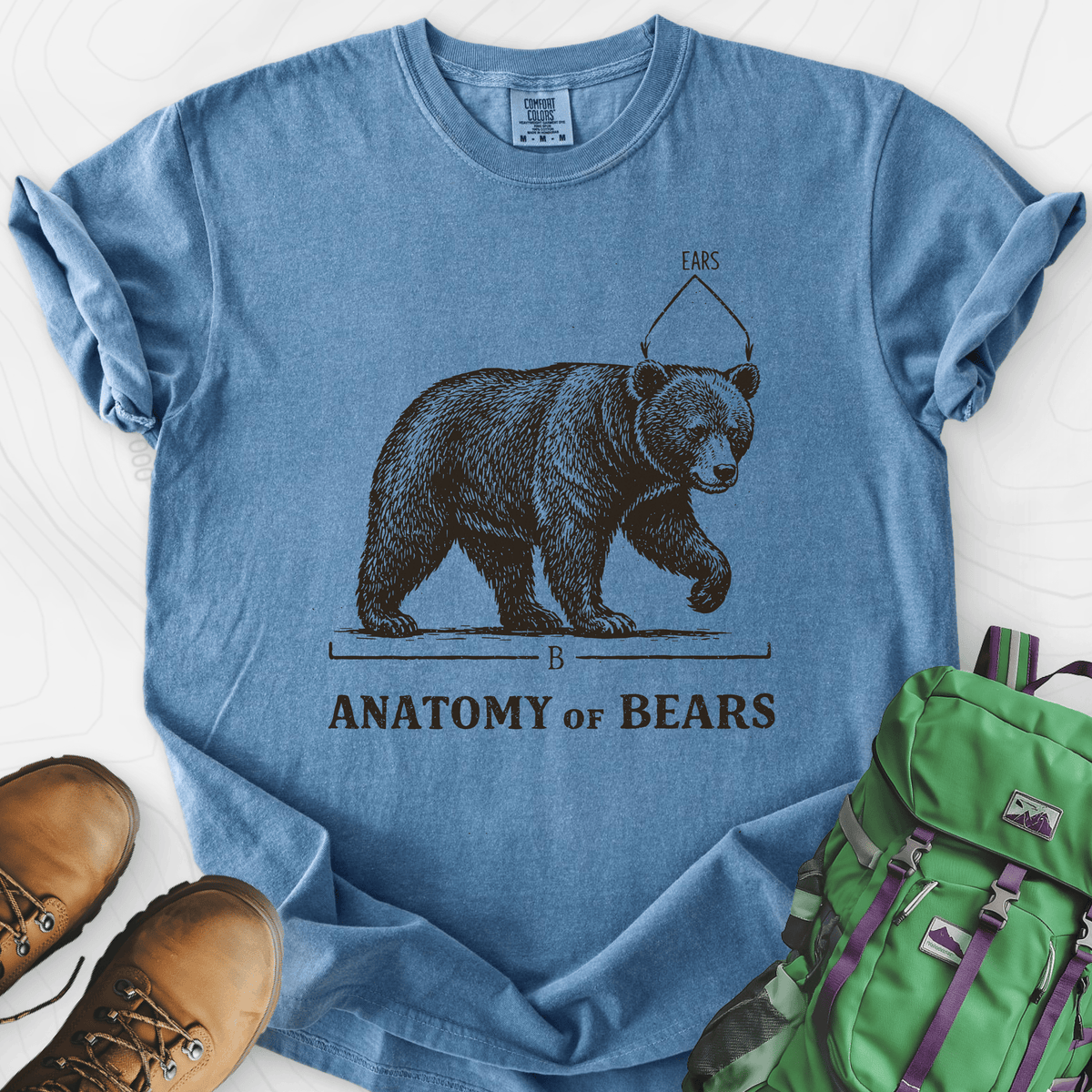 Bear Anatomy T-Shirt Gift For Hiker