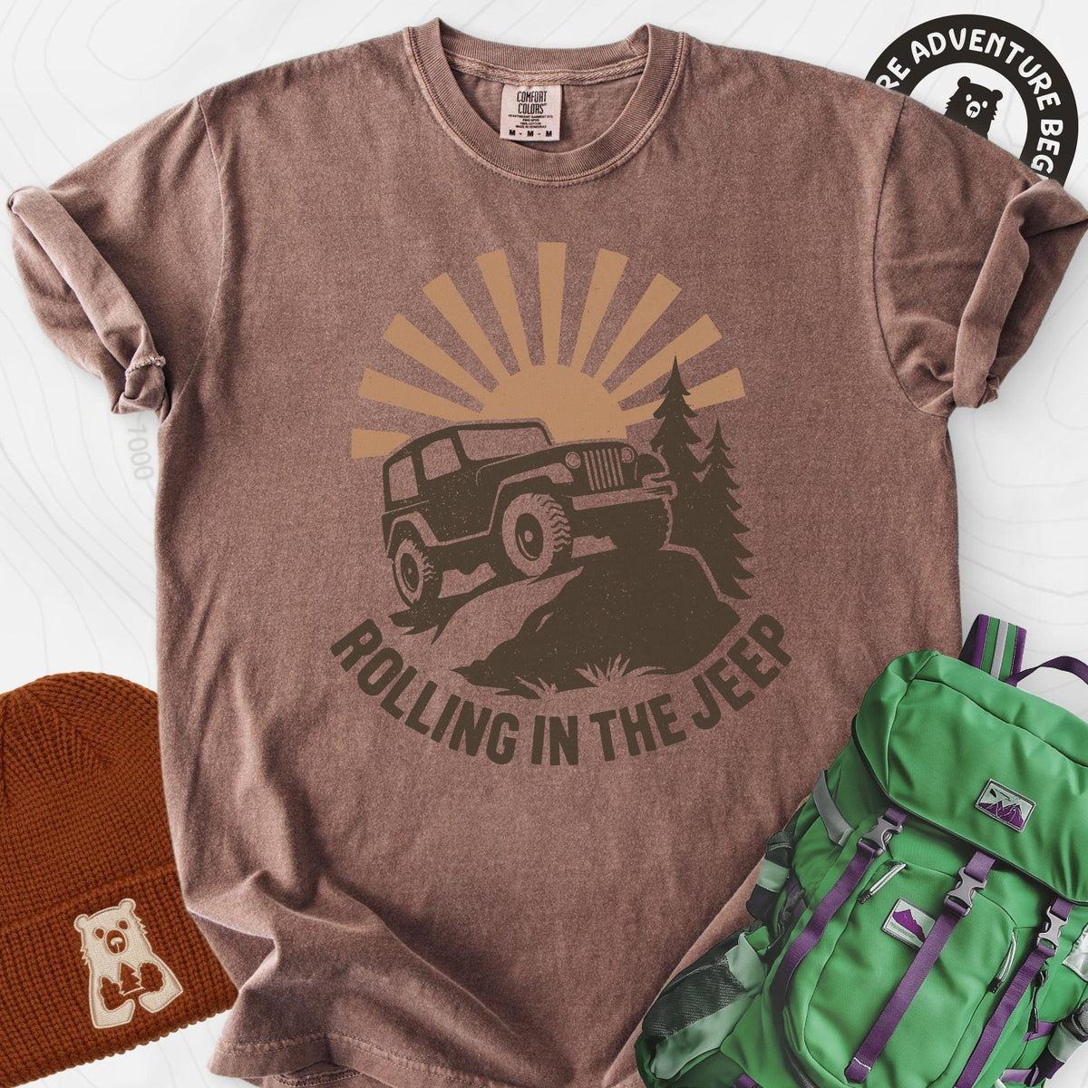 Rolling in the Jeep T-Shirt Gift For Hiker