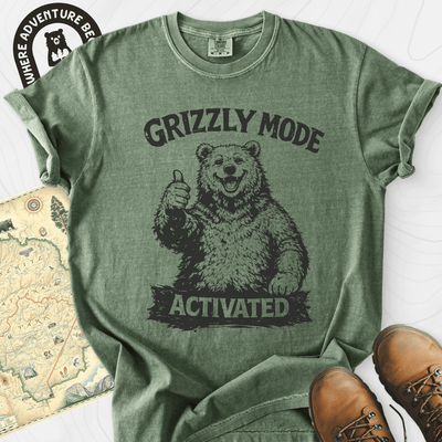 Grizzly Mode T-Shirt Gift For Hiker