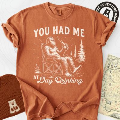Day Drinking Squatch T-Shirt Gift For Hiker
