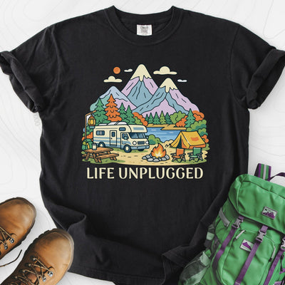 Life Unplugged T-Shirt Gift For Hiker