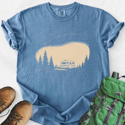 Shooting Star Camper T-Shirt Gift For Hiker