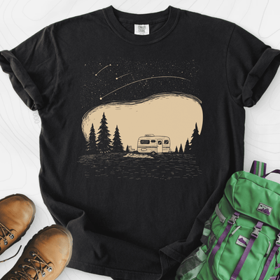 Shooting Star Camper T-Shirt Gift For Hiker