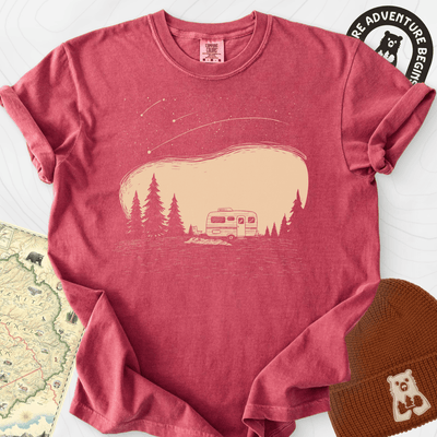 Shooting Star Camper T-Shirt Gift For Hiker