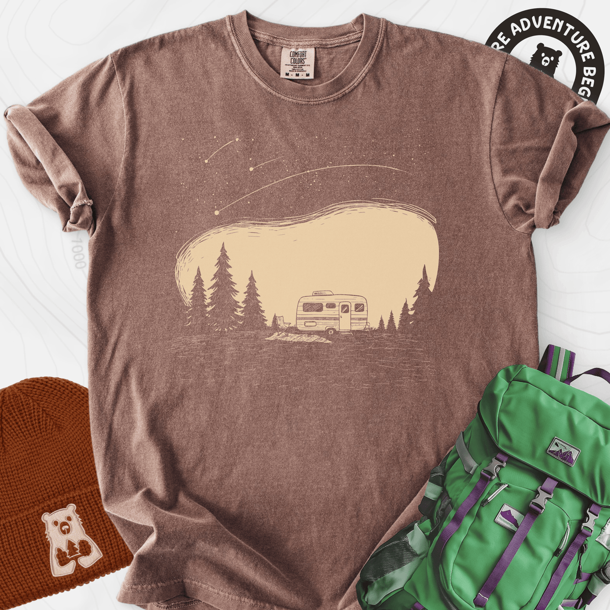 Shooting Star Camper T-Shirt Gift For Hiker