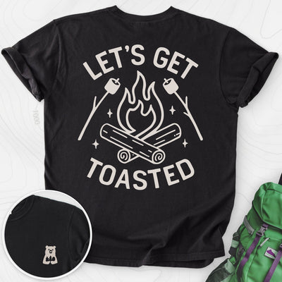 Let's Get Toasted Back Print T-shirt Gift For Hiker