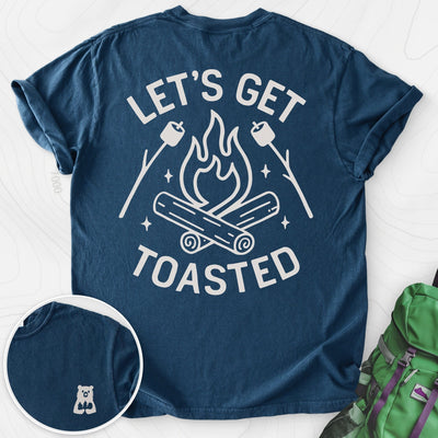 Let's Get Toasted Back Print T-shirt Gift For Hiker