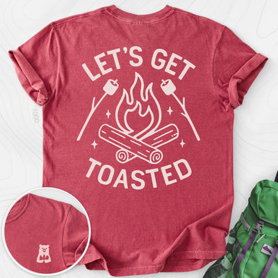 Let's Get Toasted Back Print T-shirt Gift For Hiker