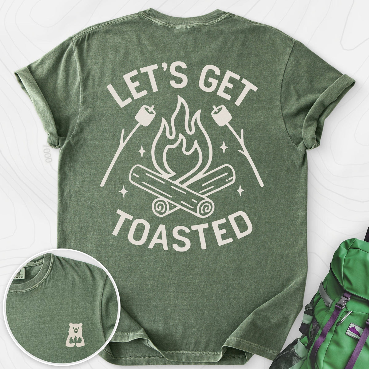 Let's Get Toasted Back Print T-shirt Gift For Hiker