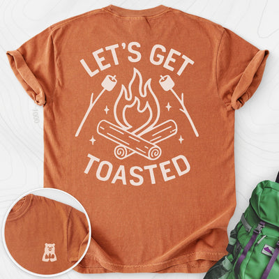 Let's Get Toasted Back Print T-shirt Gift For Hiker