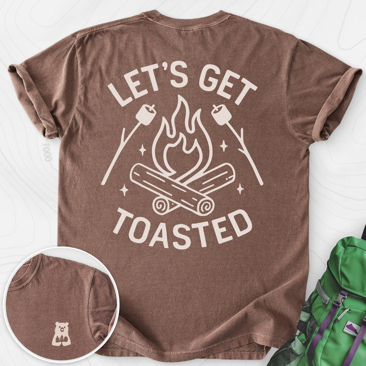 Let's Get Toasted Back Print T-shirt Gift For Hiker