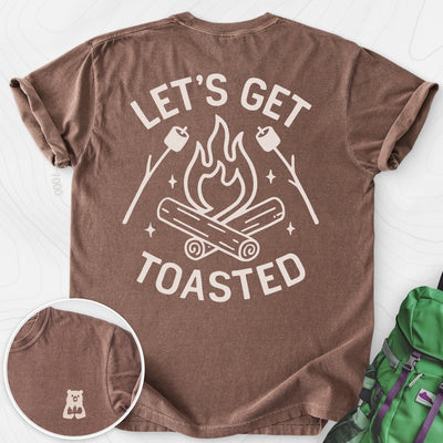 Let's Get Toasted Back Print T-shirt Gift For Hiker