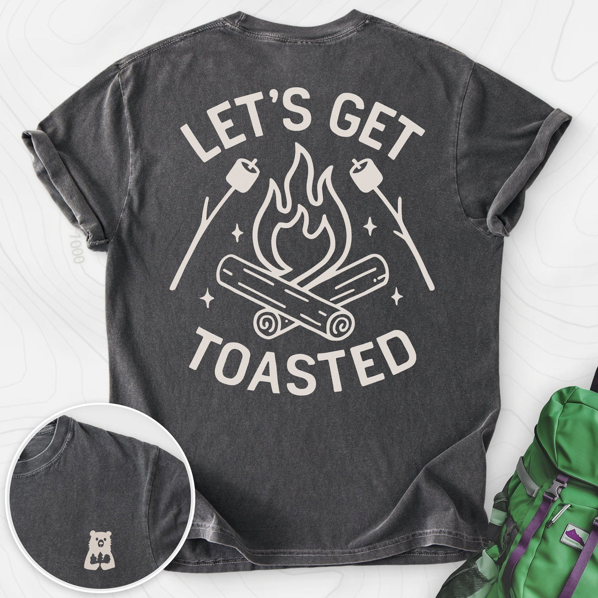 Let's Get Toasted Back Print T-shirt Gift For Hiker