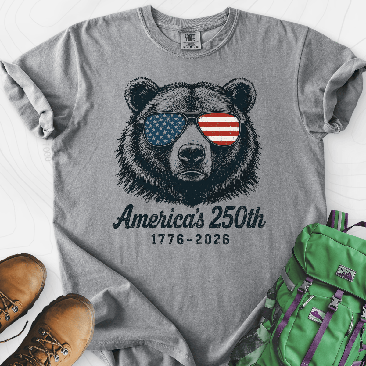 250th Bear Shades T-Shirt Gift For Hiker