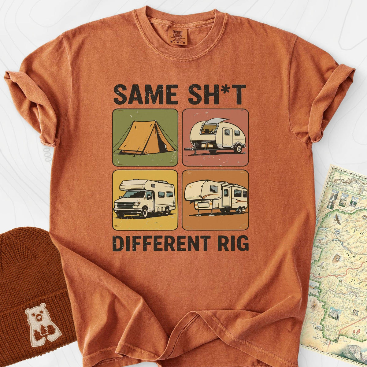 Same Sh*t, Different Rig T-Shirt Gift For Hiker