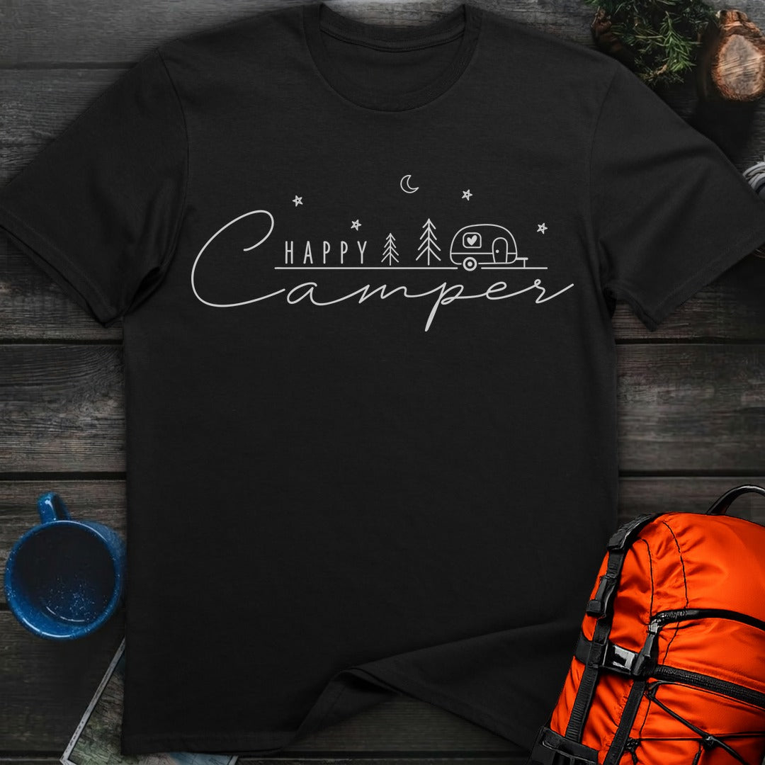 Happy Camper Vintage T-Shirt Gift For Nature Lovers