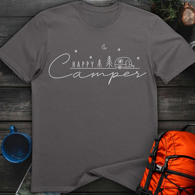 Happy Camper Vintage T-Shirt Gift For Nature Lovers