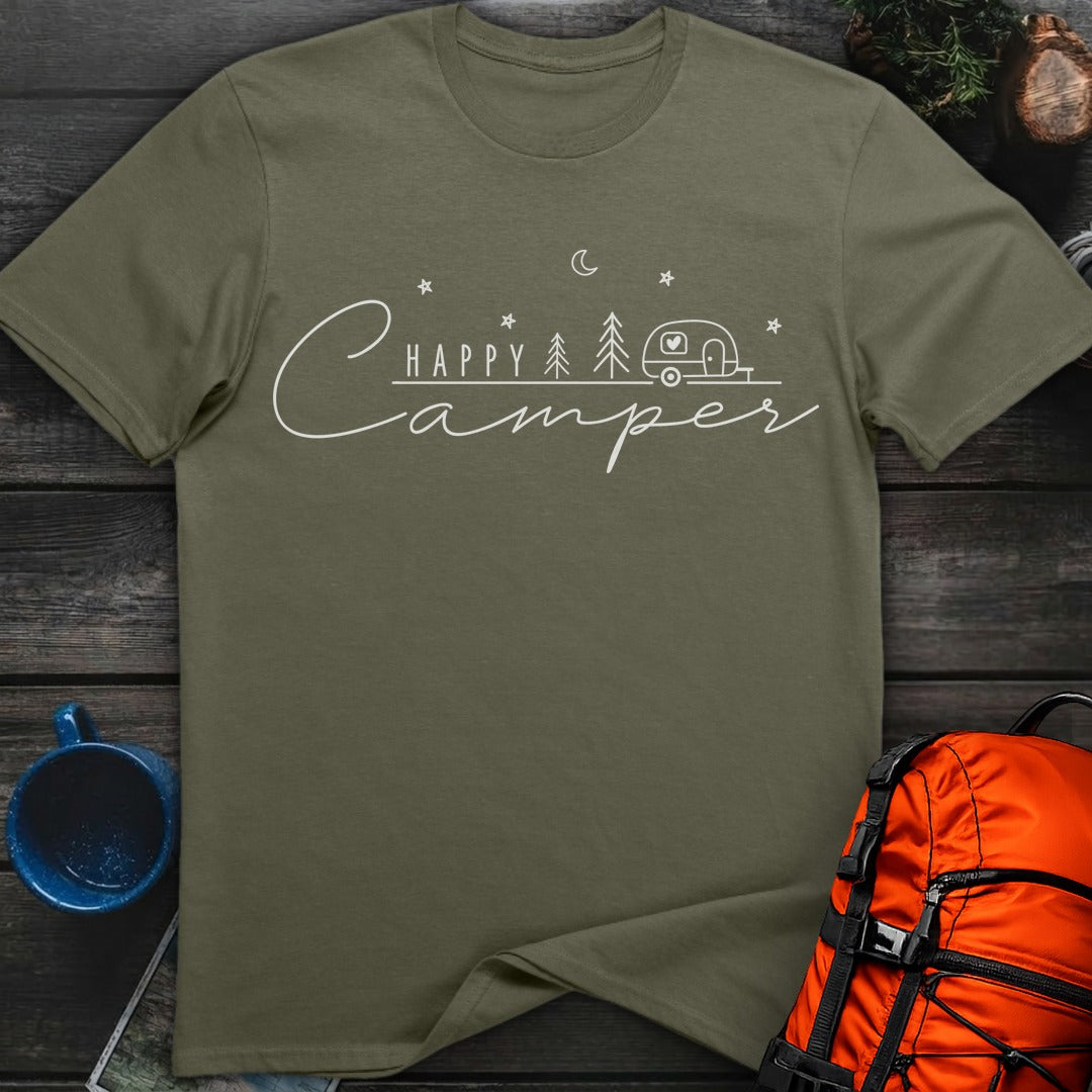 Happy Camper Vintage T-Shirt Gift For Nature Lovers