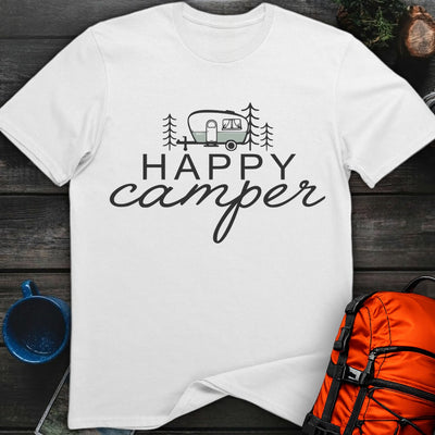 Happy Camper Green T-Shirt Gift For Nature Lovers
