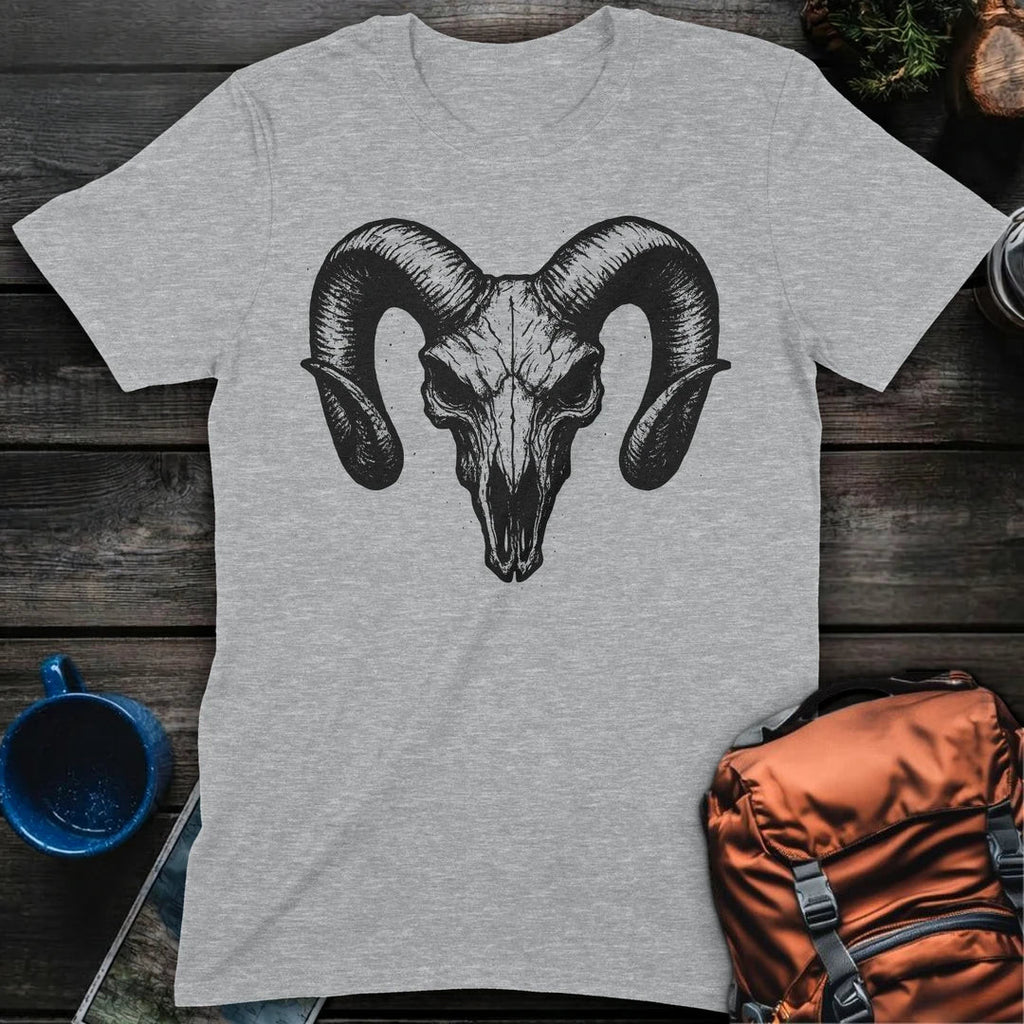 Bighorn Skull T-Shirt Gift For Nature Lovers