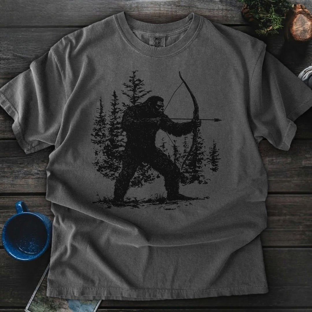 Bigfoot Bow Hunter Premium T-Shirt Gift For Nature Lovers
