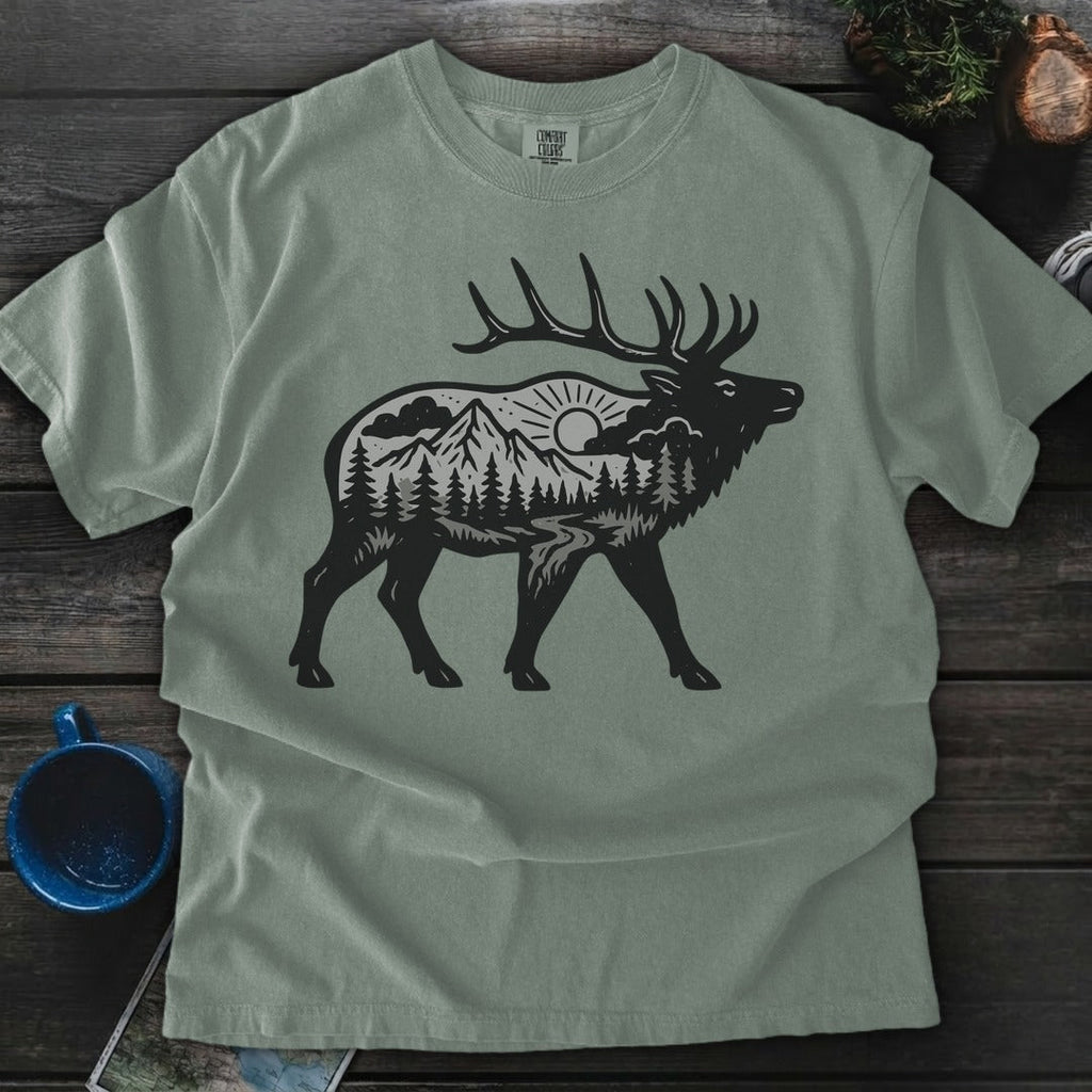 Sunset Elk Premium T-Shirt Gift For Nature Lovers