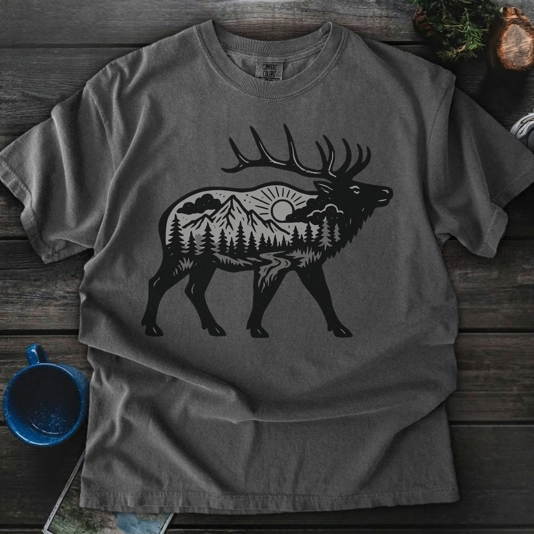 Sunset Elk Premium T-Shirt Gift For Nature Lovers
