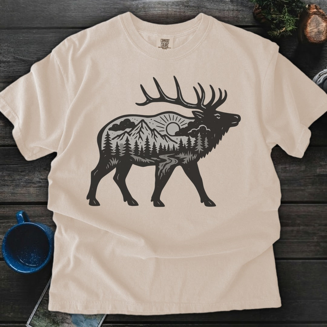 Sunset Elk Premium T-Shirt Gift For Nature Lovers